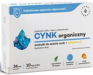 Aura Herbals Cynk organiczny (10 mg) + witamina C x 36 past do ssania