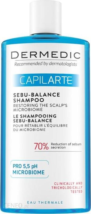 Dermedic Capilarte Sebu-Balance Szampon przywracający równowagę mikrobiomu skóry do włosów nadmiernie przetłuszczających 300 ml