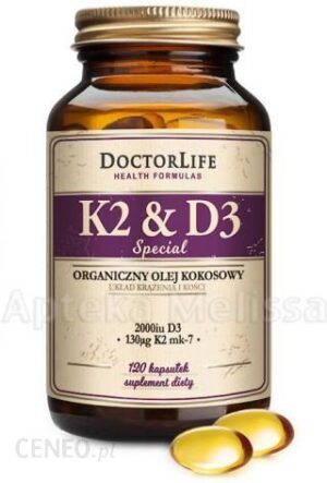 Doctor Life K2 130mcg i D3 2000iu Special w organicznym oleju kokosowym 120 kaps