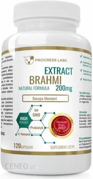 Progress Labs Brahmi Bacopa Monnieri 200mg ekstrakt 20:1 120kapsułek