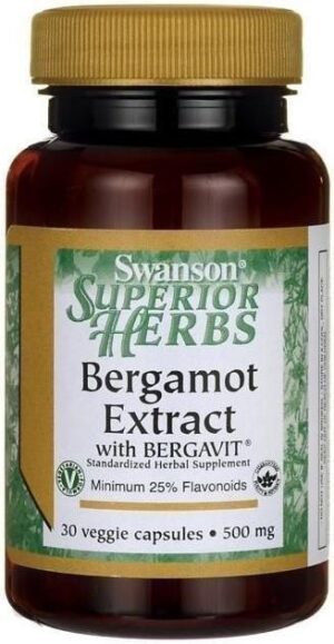 Swanson Pomarańcze Bergamotki Ekstrakt Bergamot Extract With Bergavit 500mg 30 kaps