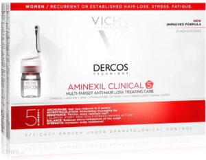 Vichy Dercos Aminexil Clinical 5 Kuracja Przeciw Wypadaniu Włosów Dla Kobiet 21 X 6 ML